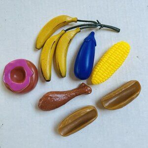 Children’s Kids Play Food Fruit Vegetable Lot of 7 Pretend Plastic Various